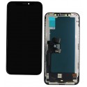 Дисплей iPhone XS, чорний, з сенсорним екраном, з рамкою, (OLED), (Оriginal lcd, Оriginal glass, Оriginal flat сable, Оriginal touchscreen) Self-welded OEM