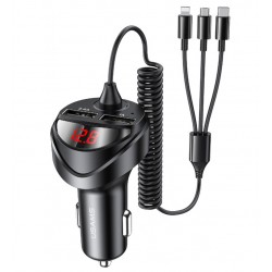 Автомобильное зарядное устройство Usams C22 Dual USB Car Charger With 3IN1 Spring Cable US-CC119, 2USB, 3.4A