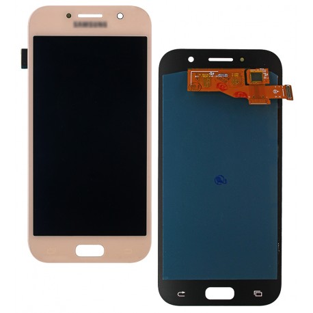 Дисплей для Samsung A520F Galaxy A5 (2017), рожевий колір, з сенсорним екраном (дисплейний модуль), (OLED), High Copy