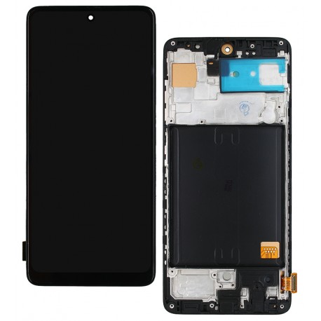 Дисплей для Samsung A515 Galaxy A51, A515F/DS Galaxy A51, чорний, з рамкою, копія, (TFT)