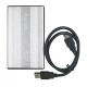 Карман зовнішній 2.5" Maiwo K2501A-U3S silver для HDD SATA через USB3.0 на гвинтах алюм. срібло