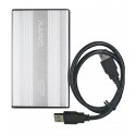 Карман зовнішній 2.5 Maiwo K2501A-U3S silver для HDD SATA через USB3.0 на гвинтах алюм. срібло