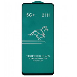 Закалене захисне скло для Realme 5i, 6i, сумісне з чохлами, Full Glue, чорний, клей по всій поверхні, RMX2040