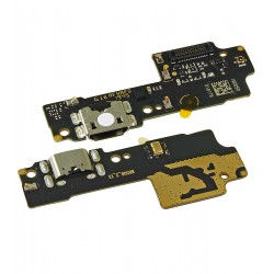 Шлейф для Xiaomi Redmi Go, коннектора зарядки, с компонентами, с микрофоном, оригинал (PRC), (плата зарядки)