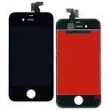 Дисплей iPhone 4S, черный, с рамкой, с сенсорным экраном (дисплейный модуль), High quality