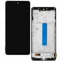 Дисплей для Samsung M526 Galaxy M52 5G, черный, с рамкой, High quality, (OLED)