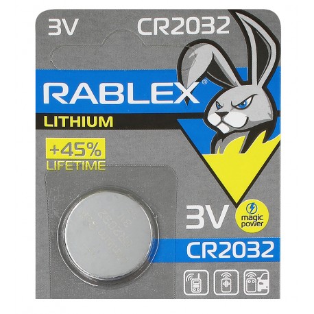 Батарейка CR2032 Rablex на материнcкую плату литиевая, 1 шт