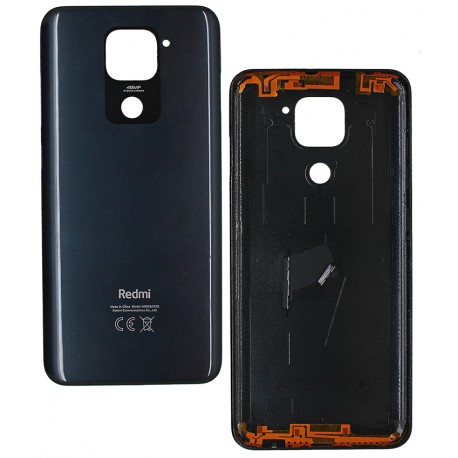 Задняя панель корпуса Xiaomi Redmi Note 9, черная, M2003J15SC, M2003J15SG, M2003J15SS