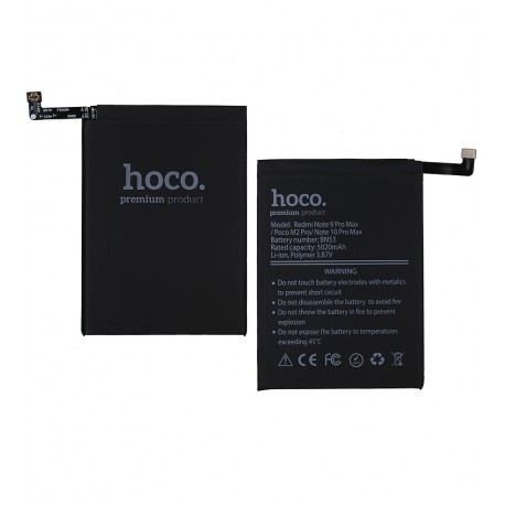 Аккумулятор Hoco BN53 для Xiaomi Redmi Note 9 Pro Max, Poco M2 Pro, Redmi Note 10 Pro, Redmi Note 10 Pro Max, Li-Polymer, 3,87 B, 5020 мАч