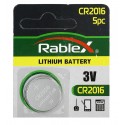 Батарейка CR2016 Rablex, 3В, таблетка