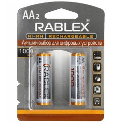 Акумуляторна батарея Rablex Rechargable R6 AA 1000 мАг, 2 шт Акумуляторна батарея Rablex Rechargable R6 AA 1000 мАг, 2 шт