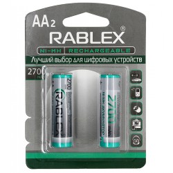 Акумуляторна батарея Rablex R06, 2700мАч, AA, 2шт у блістері Акумуляторна батарея Rablex R06, 2700мАч, AA, 2шт у блістері