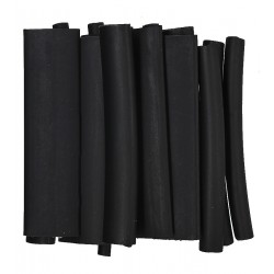 Набор термоусадочных трубок с клеем, 16шт, длиной 80мм, черные