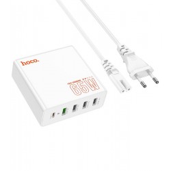 Зарядное устройство Hoco C114A Vision five-port |4USB/1Type-C, PD/QC, 65W/3A|, белое