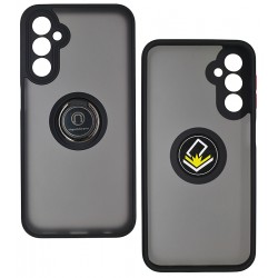 Чехол для Samsung A245 Galaxy A24, Goospery Ring, пластик-силикон с кольцом держателем, черно-красный