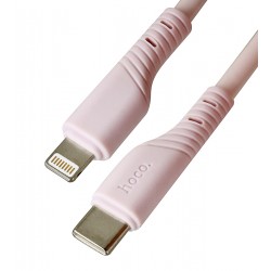 Кабель Type-C - Lightning, Hoco X97 Crystal color PD20W Silicone, 3A, круглий, 1 метр
