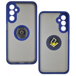Чехол для Samsung A245 Galaxy A24, Goospery Ring, пластик-силикон с кольцом держателем, синяя