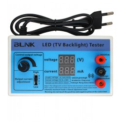 Тестер світлодіодів LED ламп підсвічування ЖК ТВ BLINK з регулюванням напруги та чотирма установками струму Тестер світлодіодів LED ламп підсвічування ЖК ТВ BLINK з регулюванням напруги та чотирма установками струму