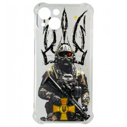 Чохол для iPhone 13 WAVE Army, прозорий силікон, warrior Чохол для iPhone 13 WAVE Army, прозорий силікон, warrior