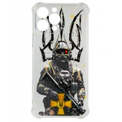 Чехол для iPhone 13 Pro Max WAVE Army, прозрачный силикон, warrior