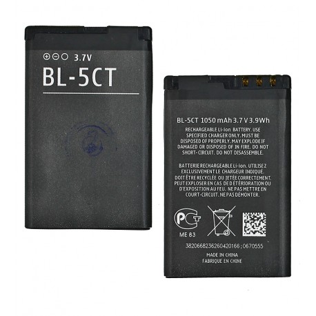 Аккумулятор BL-5CT для Nokia 3720c, 5220c, 6303, 6303i, 6730c, C3-01, C5-00, C6-01, Li-ion, 3,7 В, 1050 мАч, без логотипа