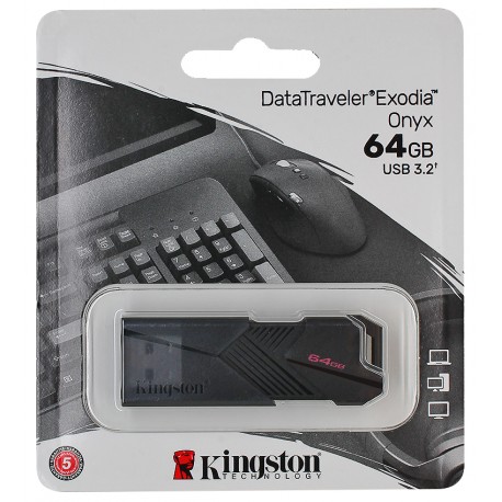 Флешка 64Gb, Kingston DataTraveler Exodia Onyx Gen 1, USB3.2, DTXON/64Gb