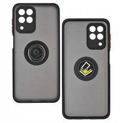 Чехол для Samsung M336 Galaxy M33, Goospery Ring, пластик-силикон с кольцом держателем, черно-красный