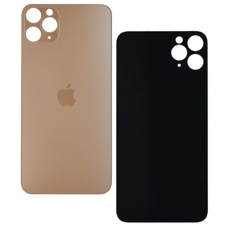 Задняя панель корпуса iPhone 11 Pro Max, золотистый, без снятия рамки камеры, big hole