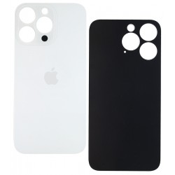 Задня панель корпуса для iPhone 13 Pro, белая, не нужно снимать стекло камеры, Silver, big hole Задня панель корпуса для iPhone 13 Pro, белая, не нужно снимать стекло камеры, Silver, big hole