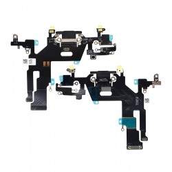 Шлейф iPhone 11, коннектора зарядки, коннектора навушників, чорний, з мікрофоном, High quality Шлейф iPhone 11, коннектора зарядки, коннектора навушників, чорний, з мікрофоном, High quality