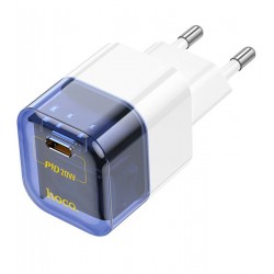 Зарядное устройство Hoco C125A Transparent PD20W/QC, прозрачный синий Зарядное устройство Hoco C125A Transparent PD20W/QC, прозрачный синий