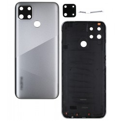 Задняя панель корпуса Realme C12, со стеклом камеры, Silver, серебристая