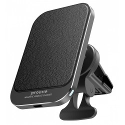 Автодержатель с беспроводной зарядкой Proove Square Magnetic 15W (black)
