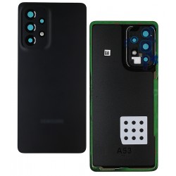 Задня панель корпуса для Samsung A536 Galaxy A53 5G, черная, с стеклом камеры