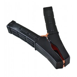 Крокодил аккумуляторный L=105мм 100А, в черной изоляции, J60060, Сталь покрытая медью Крокодил аккумуляторный L=105мм 100А, в черной изоляции, J60060, Сталь покрытая медью