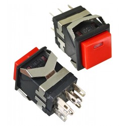 Кнопка KD2-21BRR красная с фиксацией ON-ON с индикатором, 3А 250В Кнопка KD2-21BRR красная с фиксацией ON-ON с индикатором, 3А 250В