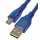 Кабель Micro-USB - USB, Arduino AM, синій, короткий 20см