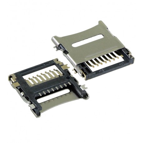 Коннектор карты памяти, тип 1, шарн. крышка карты, SMD