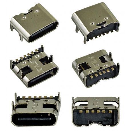 Коннектор зарядки, 6 pin, тип2, USB Type-C