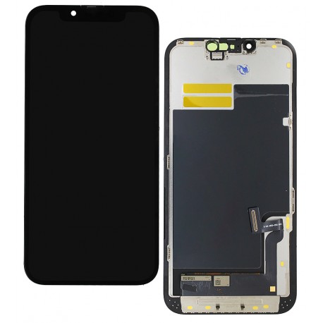 Дисплей для iPhone 13, чорний, з рамкою, High quality, (OLED), SL OEM hard