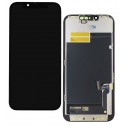 Дисплей для iPhone 13, черный, с рамкой, High quality, (OLED), SL OEM hard