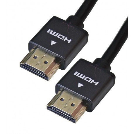 Кабель HDMI в HDMI, 2 метри, Ultra Slim силіконовий, Ver 1.4, круглий діам.4, 2мм, чорний