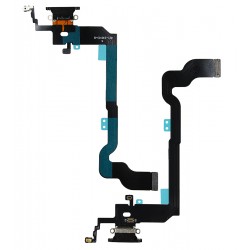 Шлейф для Apple iPhone X, конектор навушників, конектор заряджання, чорний, Quality