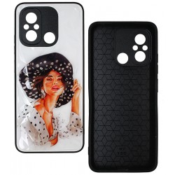 Чохол для Xiaomi Redmi 12C, Ladies GirlWithHat, пластик-силікон