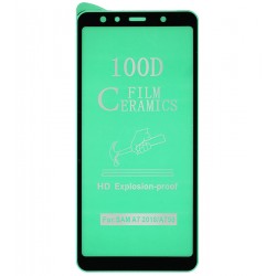 Защитное оргстекло для Samsung A750 Galaxy A7 (2018) Ceramica, с фаской, черное