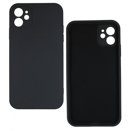 Чехол для iPhone 11 MagSafe Soft, софттач силикон, черный