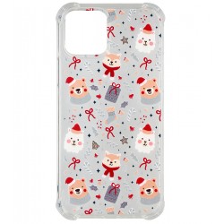 Чехол для iPhone 12, iPhone 12 Pro, WAVE Christmas Holiday, силиконовый прозрачный, christmas animals