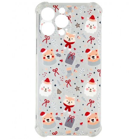 Чехол для iPhone 13 Pro Max, WAVE Christmas Holiday, силиконовый прозрачный, christmas animals