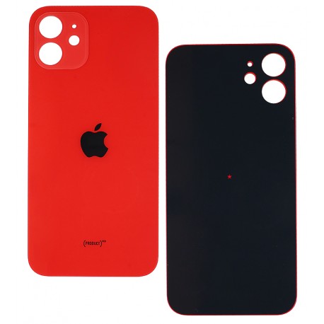 Задня панель корпуса для Apple iPhone 12, красная, без снятия рамки камеры, big hole