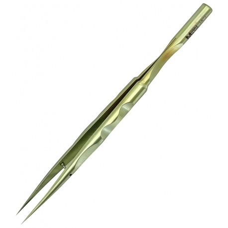 Пинцет прямой Ma Ant TA-1 титановый, с рифлёными ручками